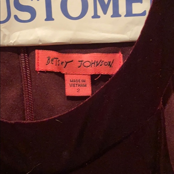 Betsey Johnson Size 2 Suede Maroon Dress - Picture 3 of 3